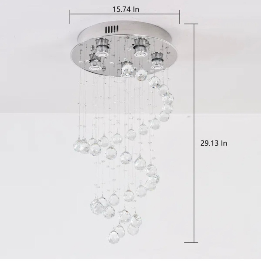 Wade Logan Silver Crystal Chandelier - Picture 3 of 7
